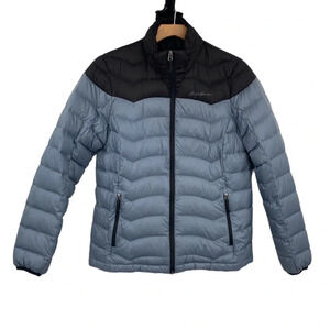 Eddie Bauer Jacket Womens Medium Two Tone Grayish Black‎ Quilted Outdoor